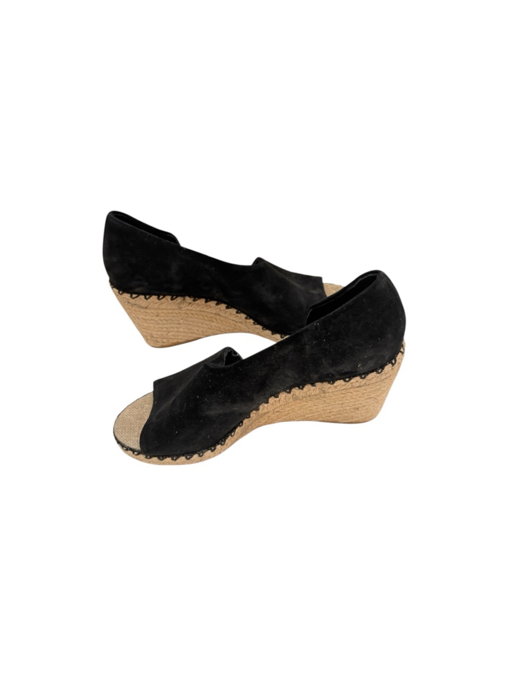 VINCE Black Sonora Espadrille Wedge Heel Open Toe Sandal Size 8.5M